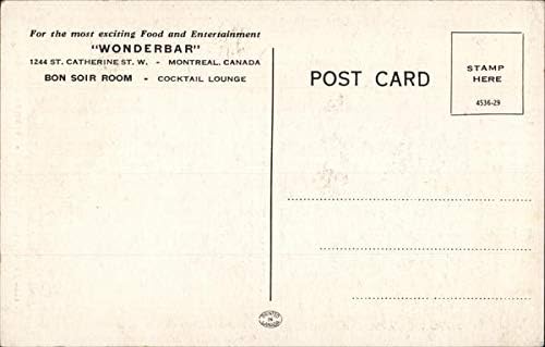 Wonderbar Montreal, Quebec QC Canadá Original Vintage Post cartão