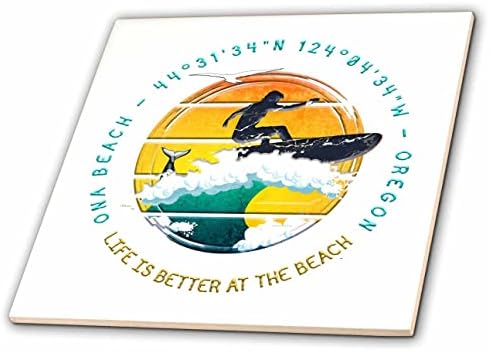 3drose American Beaches - Ona Beach, Lincoln County, Oregon Travel Gift - Tiles