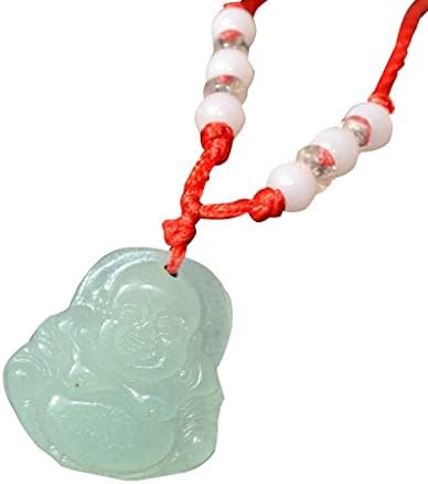 Colar de contas Buda Faux Jade Buda Pingente Jóia Colares