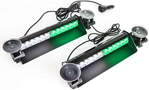 Barra de luz estroboscópica Smallfatw Split Dual 12 LED 16 9 modos piscantes, copo de sucção de travamento ajustável de quatro