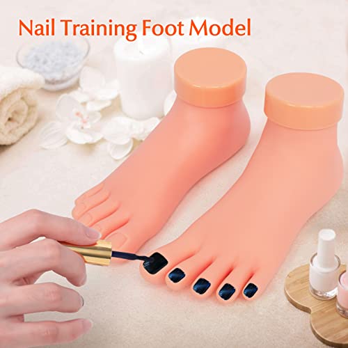 Pratique Fake Foot Modelo 1 Par Ferramenta flexível de manicure de silicone macio para dicas de unhas Treinamento de arte