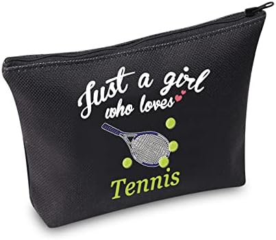 Bolsa de maquiagem de tênis cmnim para meninas tenistas presentes apenas uma garota que adora bolsas de cosméticas de raquete de tênis pequenas bolsas de viagem