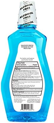 Brand - Solimo Multi Action AntiSéptica enxaguatório bucal, livre de álcool, hortelã fresca, 1 litro, 33,8 onças fluidas, pacote de 1