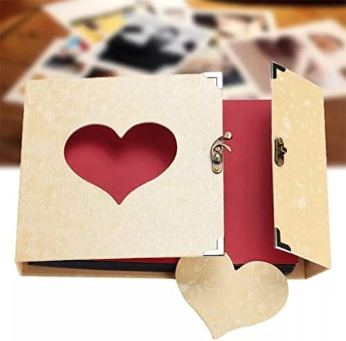 ZJHYXYH 10 polegadas inserir páginas negras auto-adesivas Flyer para fora Love Heart Memory Book Photo Vintage Diy Scrapbook Wedding