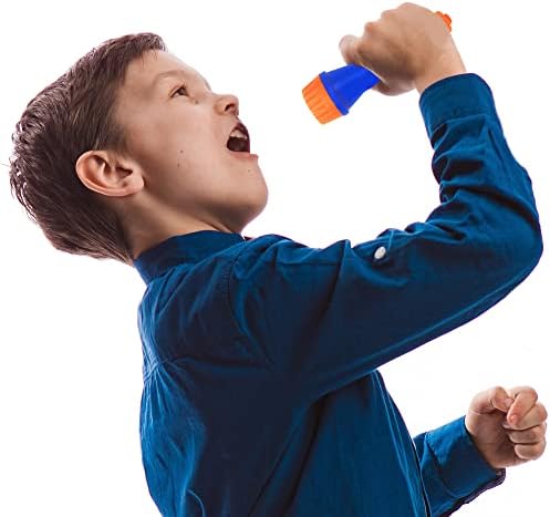 Microfone de brinquedo de 5,5 polegadas de ArtCreativity para crianças, conjunto de 12, laranja e azul pretendem os microfones de