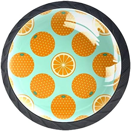Kraido laranja frutas pop art art de fundo de gaveta Patterls 4 peças botões redondos de armário com parafusos adequados para