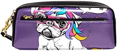 Puppy Bulldog Unicorn Cosmetic Bolsa Maquiagem Caso de Lápis de Zíper para Crianças Caso de Papérias Bolsa