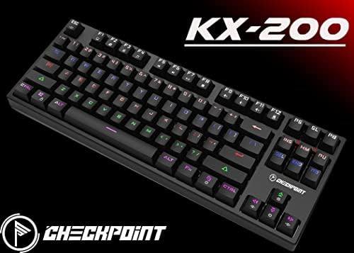 Ponto de controle RGB Teclado de jogos mecânico para PC, interruptores Huano Blue, 87 Design sem chave, 50 milhões de cliques