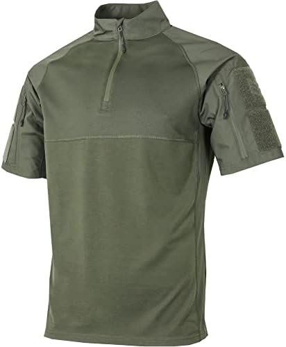Mission fez camisa de combate tática militar manga curta 1/4 zip para homens