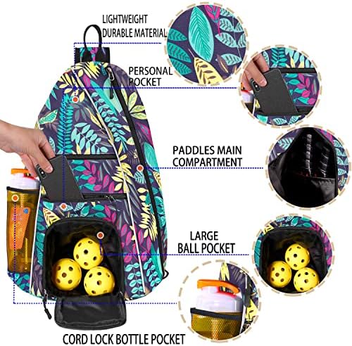 Bolsa de pickleball llywcm | Sacos de esteira - Mochila Reversível Crossbody Sling para Pickleball Paddle, tênis, raquete