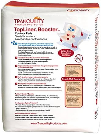 Tranquilidade Topliner Disponível Absorvente Booster Pads para incontinência intestinal - contorno - 240 CT
