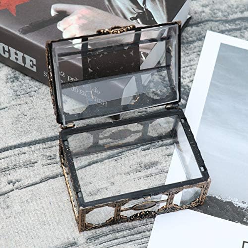 Acessórios para piratas Caixa de tesouro de brinquedos de mergulho, 1 PC Pirate Jewelry Box Retro Transparent Jewelry