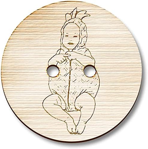 Azeeda 8 x 23mm 'Pineapple Baby' Botões de madeira redonda