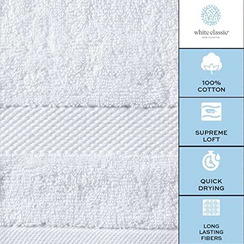 Classic clássico de algodão de luxo de 4 peças Toalha de banho e pacote de toalhas de mão de 6 peças
