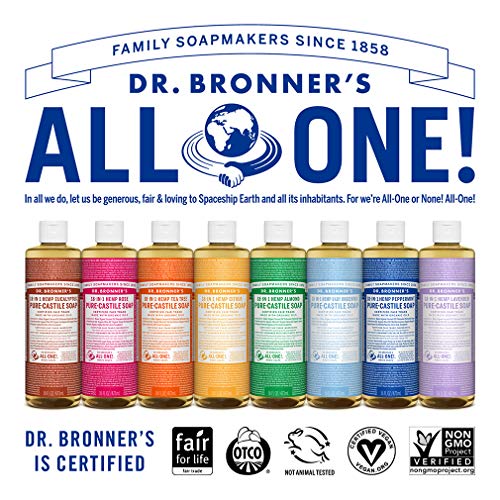 Dr. Bronner's-pacote de variedades de sabão líquido puro e cáteis-citros, árvore de chá, rosa e eucalipto, feitos com óleos