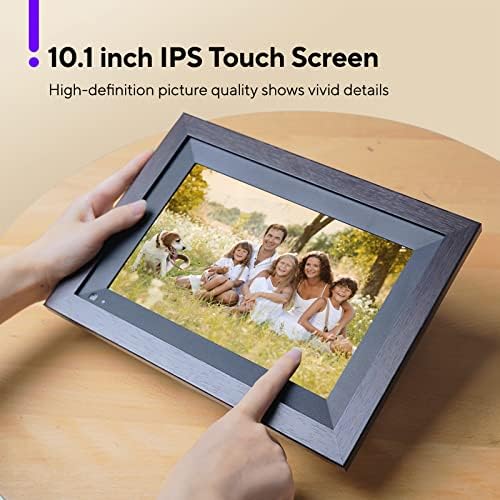 Quadro fotográfico digital, 10,1 polegadas Akiyo WiFi Digital Picture Frame HD Touch Screen, armazenamento de 16 GB,
