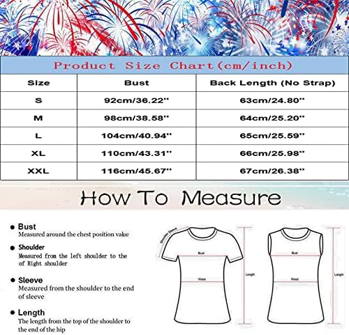 4 de julho Camisas para mulheres bandeira dos EUA Summer Summer Sleesess O-Gobes Tampes Tops Stripes Tie-Dye Patriótica Camisetas Casuais Casuais