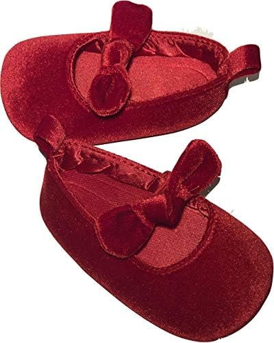 Baby Girl set sapatos com banda de cabelo Mary Jane com vermelho-arco vermelho