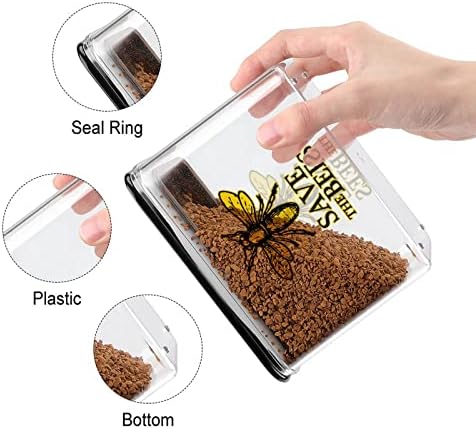 Salve a caixa de armazenamento de abelhas plástico organizador de alimentos recipientes de recipientes com tampa para cozinha