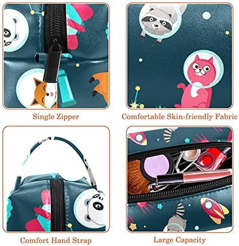 Bolsa de maquiagem Travel Bolsa cosmética Bolsa de higiene pessoal Presente para mulheres meninas animais fofos Astonautas