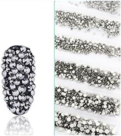 1728pcs Mina Black Unh Nail Art Rhinestones Glitter Crystal Gems 3D Dicas Decorações por 24/7 lojas