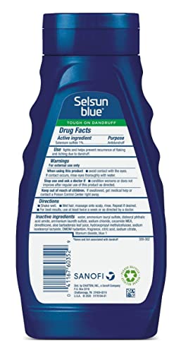 Selsun azul hidratante com shampoo de caspa de aloe 11 onças