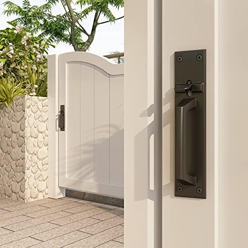 SDStone Gate Latch Pesado de serviço para a cerca de madeira ， trava de portão lateral dupla de alumínio para a cerca externa ，