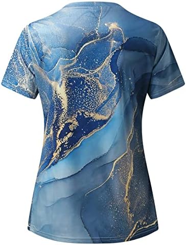 Camisa de vestuário Tops de verão fofos para mulheres tops de tamanho grande o pescoço de manga curta T Scrub Women Manga