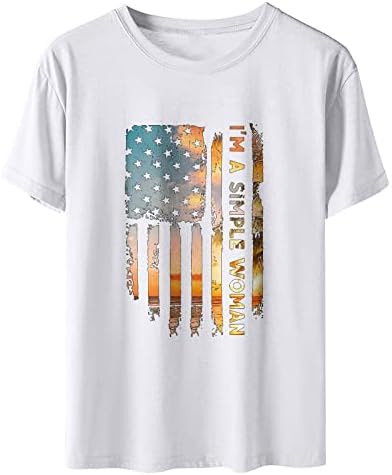 Mulheres camuflagem bandeira americana tops EUA Camo US 4 de julho Camiseta engraçada camisa fofa camiseta casual blusas