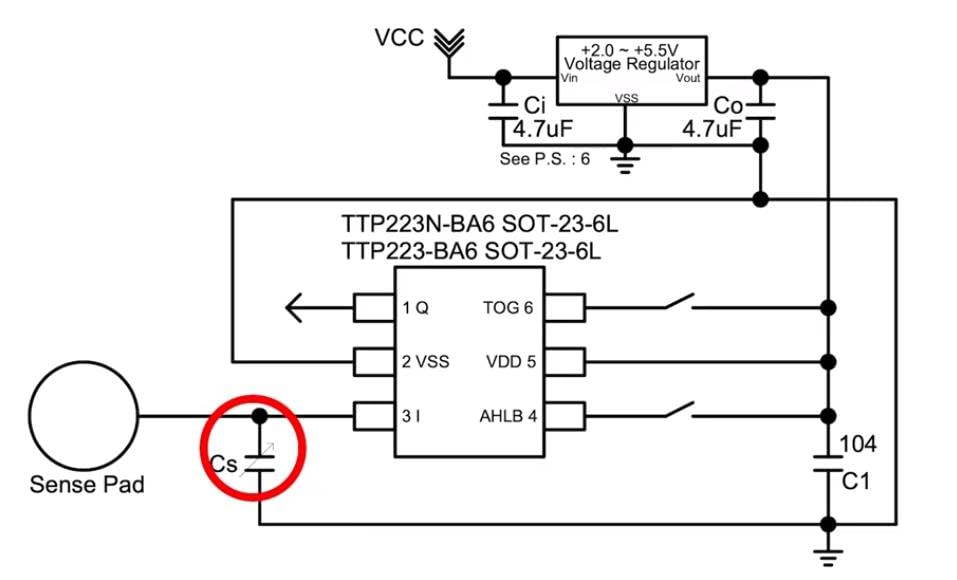 WWZMDIB 6PCS TTP223 Sensor de toque capacitivo digital, Módulo de botão de auto -trava de auto -calibração 2.5 ~ 5.5V