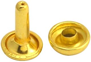 Wuuycoky Golden Double Cap cogumelo Rivet Metal Studs Cap 9mm e pacote de 10 mm de 200 conjuntos