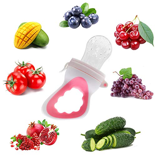 Alimentador de alimentos para bebês, alimentos frescos - 2 Pacote de alimentação de frutas, chupetas de silicone de 6 diferentes