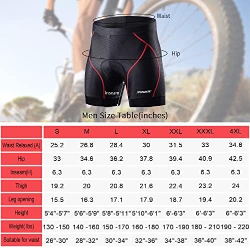 Souke Sports de calcinha de ciclismo masculino de ciclismo 4D Bike acolchoado Bicicleta MTB Shorts com garras de perna