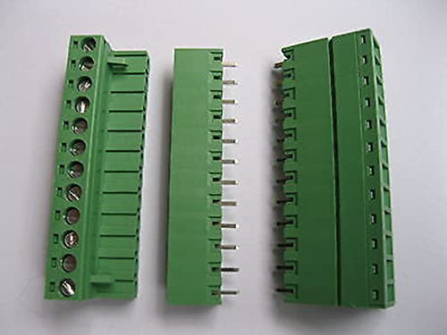 5 PCs Verde 12 pinos 5,08 mm Termo de bloco de bloco de parafuso