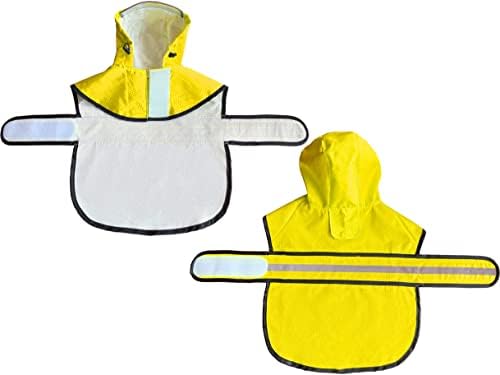Capa de chuva de cachorro reflexivo à prova d'água - Capéu de casaco de chuva com capuz leve e com capuz leve com alça de barriga