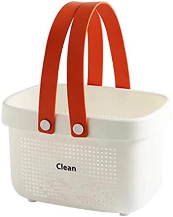 Dispensador Recipiente portátil Caddy Basket Bathing: Cesto de armazenamento de plástico com alça de caixa portátil Organizador para banheiro despensa de cozinha colégio de dormitório de dormitório