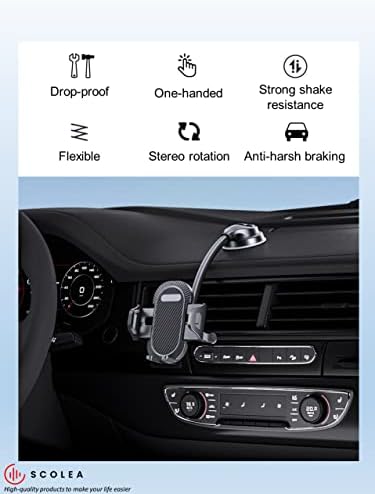 Montagem do telefone celular Scolea para carro do carro celular carro, suporte universal de braço comprido para o suporte do telefone