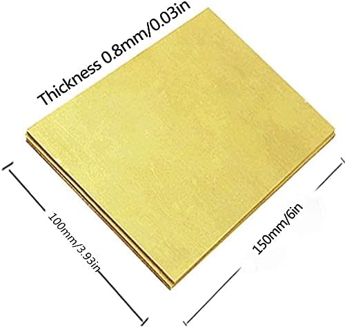 Folha de latão Yuesfz MOLD MOLD SFERCIÇÃO DIY 0,5 mm, 100x150mm para uso em desenvolvimento de metalworking placa de metalworking