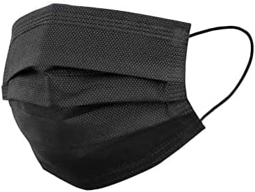 Máscara preta de karlash preto máscara facial descartável de 3 camadas embrulhadas individualmente com earloops elásticos,