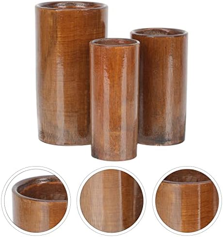 INOOMP 3PCS Incêndio Conjunto de decepção de caneca tradicional de bambu de bambu Copo de copo de incêndio de bambu cozido de bambu.