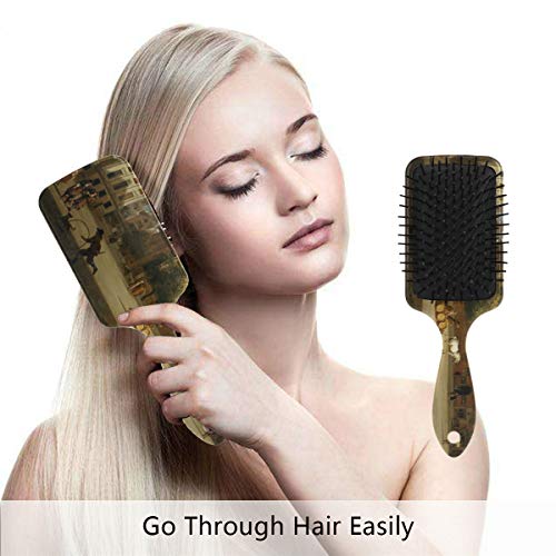 Escova de cabelo de almofada de ar, plástico quadrado colorido, boa massagem e escova de cabelo anti -estática para cabelos secos