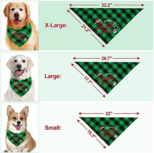 YooChee Christmas Dog Bandana, clássico bandana de animais de estimação bordados com um triângulo de cachorro lavável para algodão,