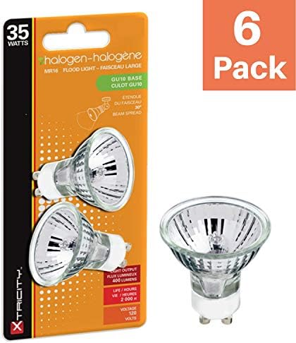 XTRICIDADE HALOGEN 35W GU10 LUZ DE VIDO SPOTLET, Dimmable, 2700k Soft White, 400 lúmens, GU10 35W 120V,