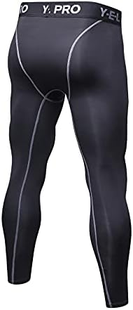 Calças de compressão masculinas de Badhub, treino atlético seco frio, com calças justas com leggings com bolso/não-bolso respirável
