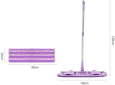 Renslat Professional Microfiber Purple Mop, MOP de piso de madeira, alça de aço inoxidável, lavável plana para a limpeza do piso