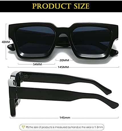 Óculos de sol de moldura quadrada grossa eylrim para homens homens de moda de moda retangular óculos de sol preto tons
