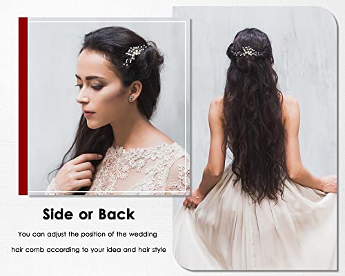 Luckyvestir Bridal Hair Pente Cabelo de Casamento Acessórios para Noivas Pérolas Pérolas Cabinetes Cabelo Casamento/Penteado/Prom/Bridesmaid