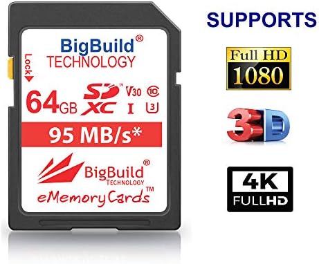 BigBuild Technology UHS-I U3 95MB/s Memory Card for Canon PowerShot SX420 is, SX430 is, SX520 HS, SX530 HS, SX540 HS, SX60 HS,