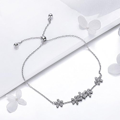 Pulseiras ajustáveis ​​de prata wostu 925 pulseiras de link de prata esterlina para mulheres de aniversário de aniversário jóias de natal para mulheres