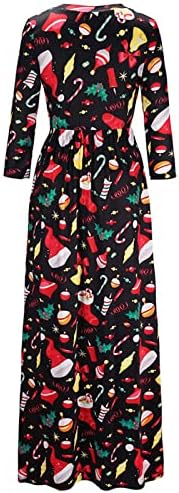 Vestido maxi de ruziyoog para mulheres cair no vestido de cintura de manga longa casual 2022 Festa de Natal da noite